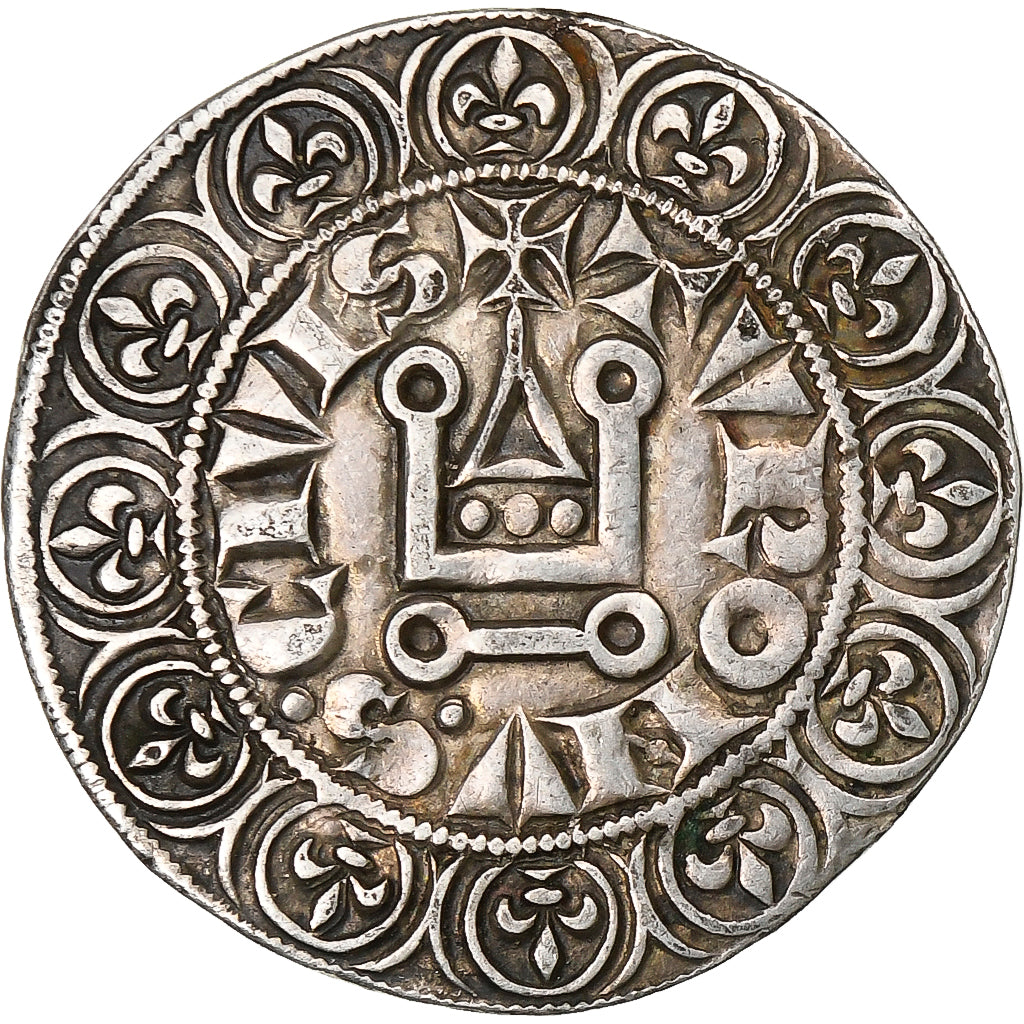 France, Louis IX, Gros Tournois, 1266-1270, Silver, AU(50-53), Duplessy:190D