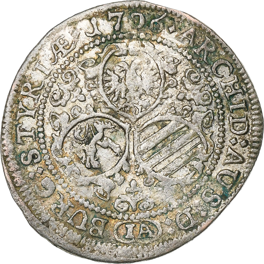 Austria, Joseph I, 3 Kreuzer, 1706, Graz, Silver, EF(40-45), KM:1463