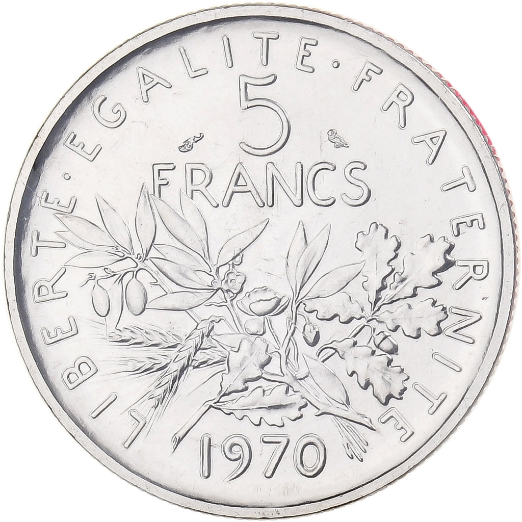 France, 5 Francs, Semeuse, 1970, MDP, Pattern, Cupronickel, MS(65-70)