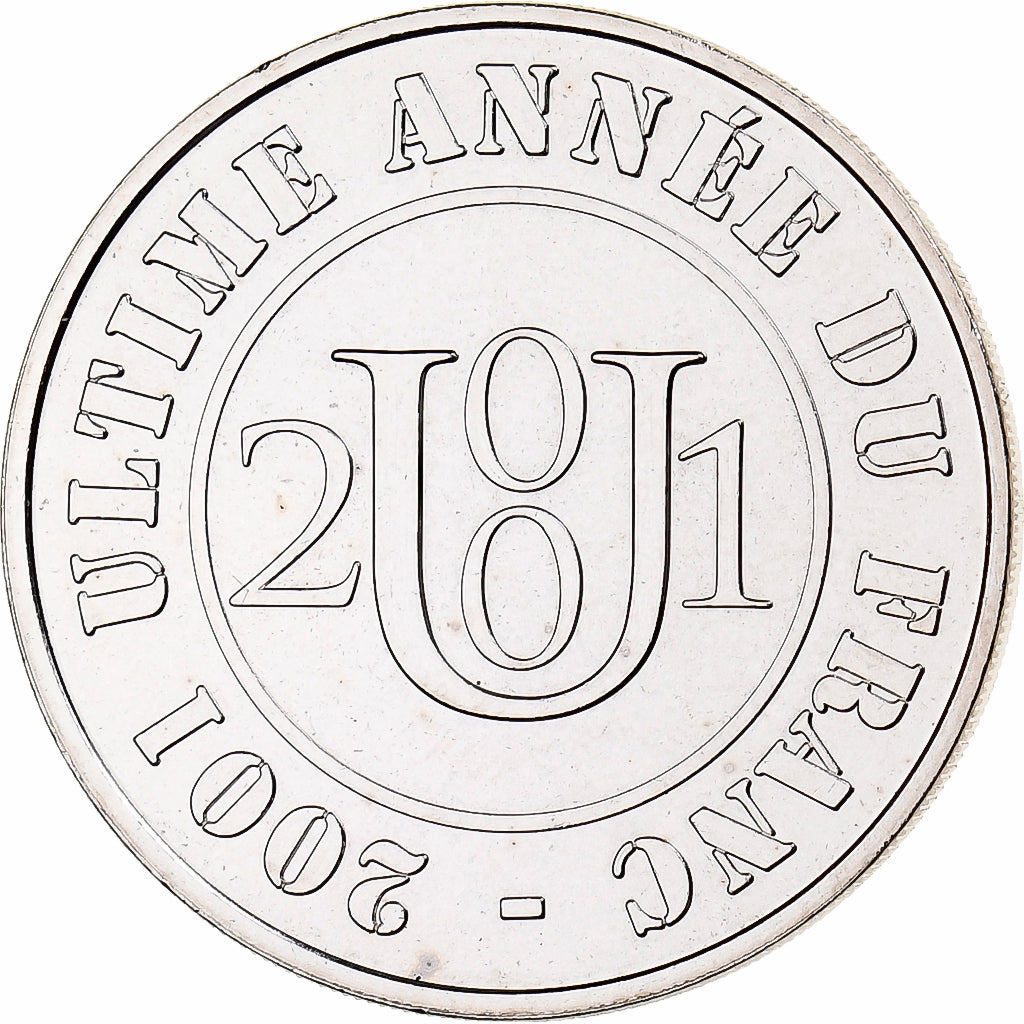 France, Token, Ultime année du franc, 2001, MDP, Copper-nickel, AU(55-58)