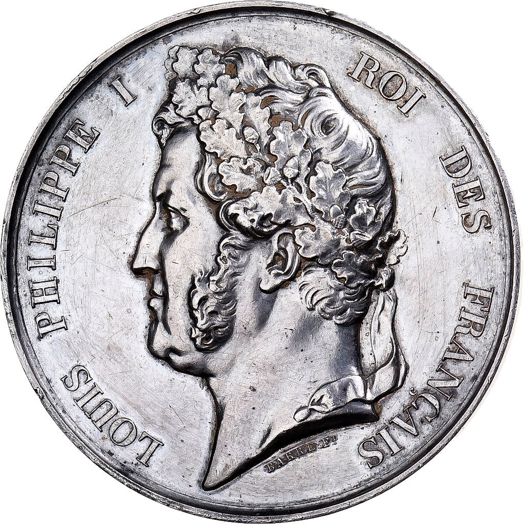 France, Medal, Louis Philippe I, Société académique de Mende, Silver, Barre