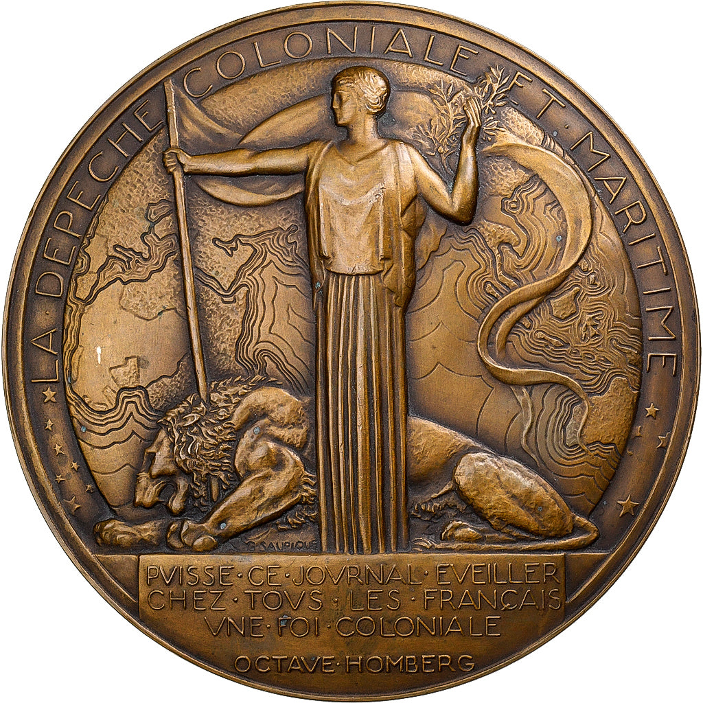 França, medalha, La Dépêche coloniale et maritime, 1930, Bronze, G.Saupique