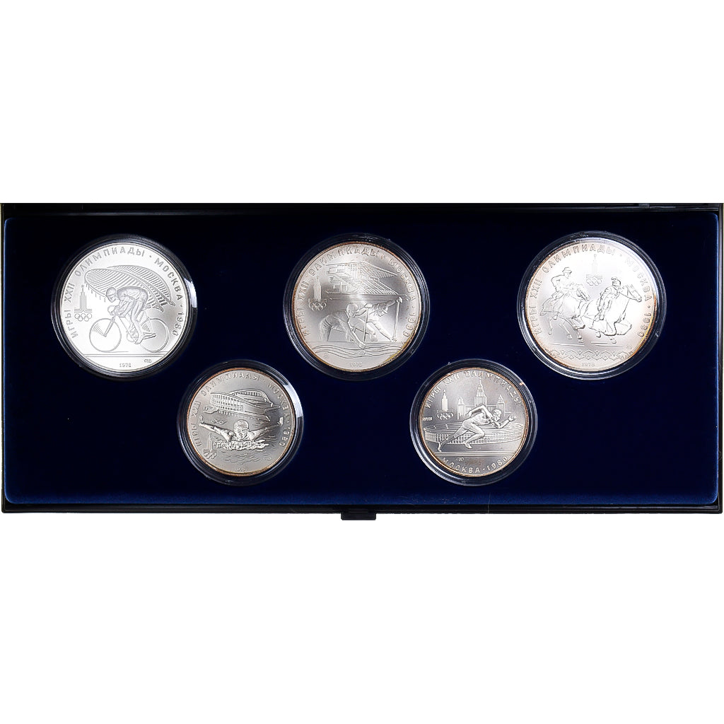 Soviet Union, Set 3x10 roubles+2x5 roubles, 1980 Olympics - Moscow, 1978