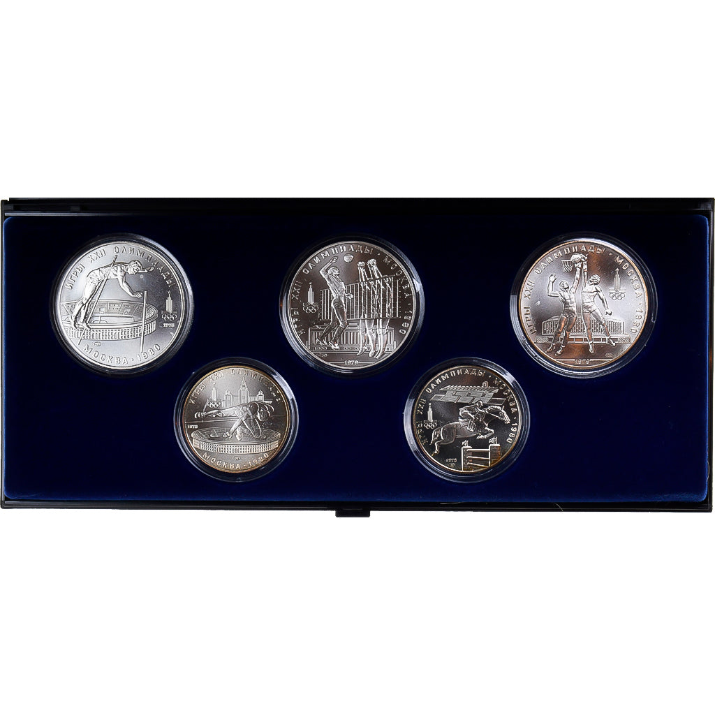 Soviet Union, Set 3x10 roubles+2x5 roubles, 1980 Olympics - Moscow, 1979