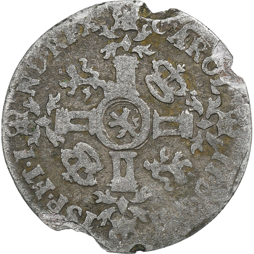 Duchy of Brabant, Charles II, 2 Stuiver, 1698, Antwerp, Lingote, VF(20-25)