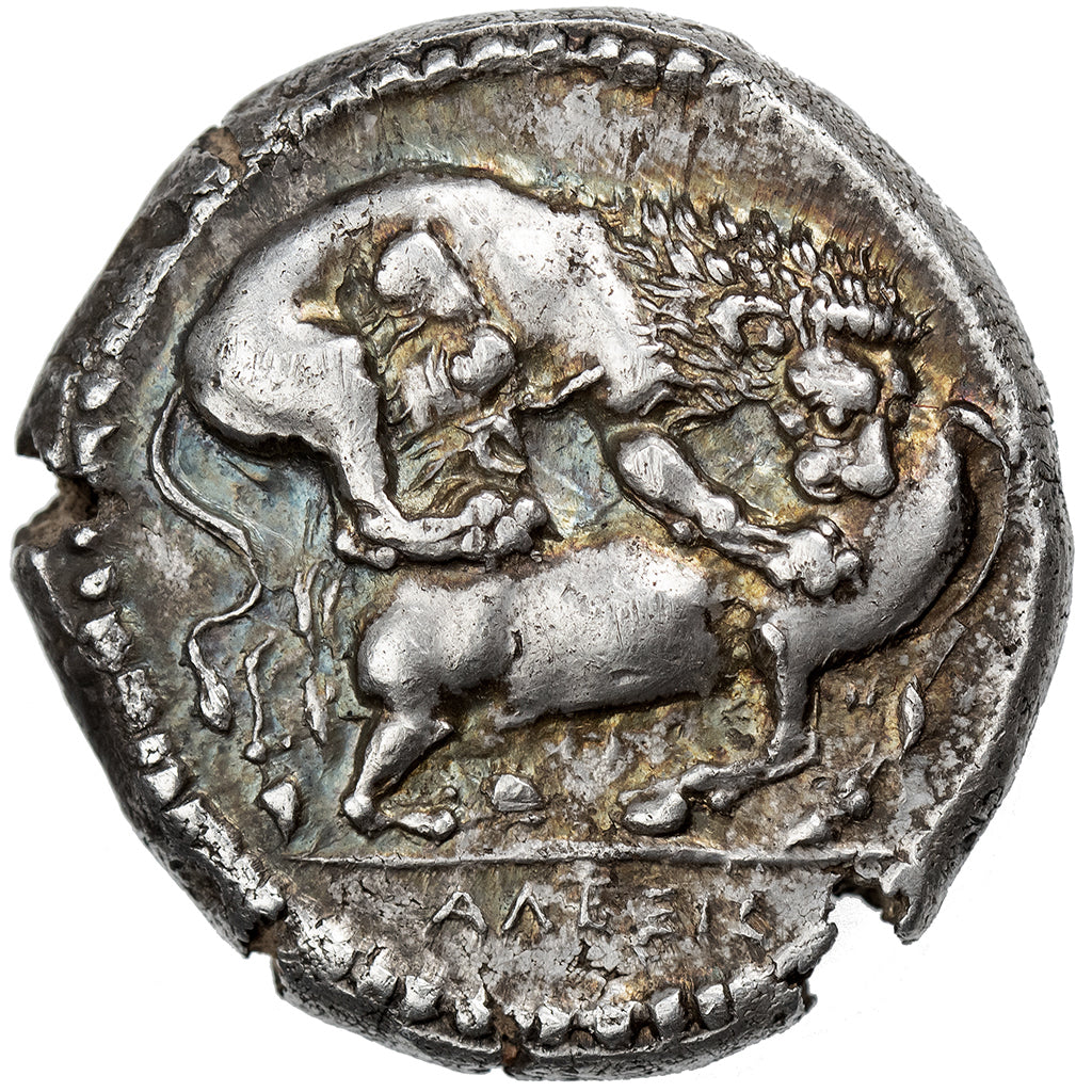 Macedonië, Tetradrachm, ca. 430-390 BC, Akanthos, Fauté, Zilver, ZF+