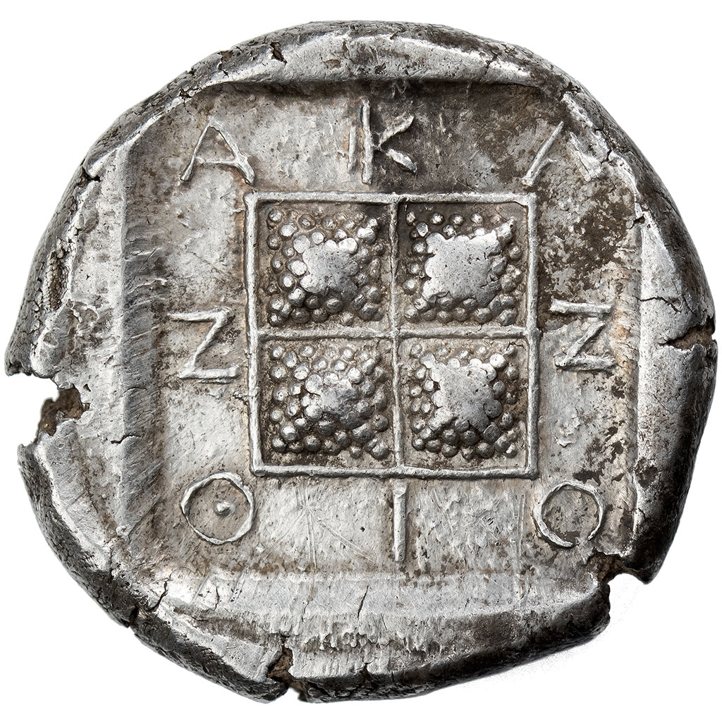 Macedonië, Tetradrachm, ca. 430-390 BC, Akanthos, Fauté, Zilver, ZF+