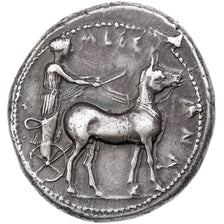Sicily, Tetradrachm, ca. 420-413 BC, Messina, Argento, MB+, BMC:38