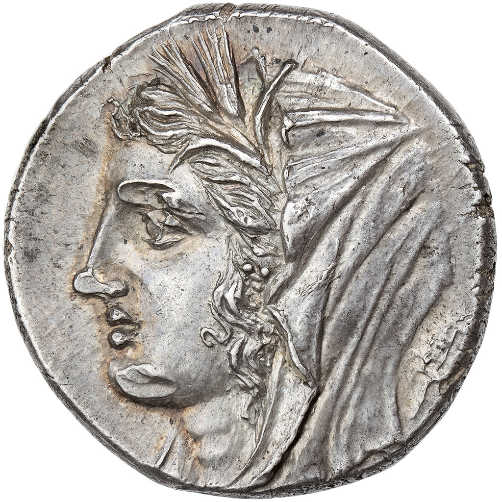 Sycylia, 8 Litrai, 214-212 BC, Morgantina, Srebro, AU(55-58), HGC:2-910