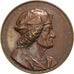 Francia, medalla, Erwin de Steinbach, Cathédrale de Strasbourg, 1834, Bronce