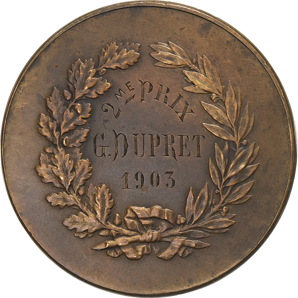 France, Médaille, 2eme Prix, 1903, Bronze, TTB, O.Roty