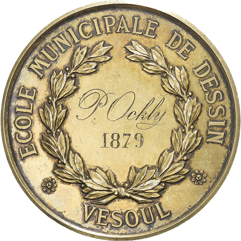 France, Médaille, École municipale de dessin, Vesoul, 1879, Argent, TB+