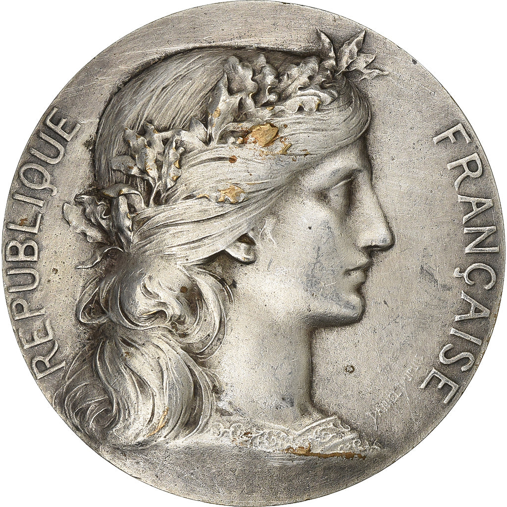 France, Medal, République Française, Silvered bronze, Daniel-Dupuis, H.