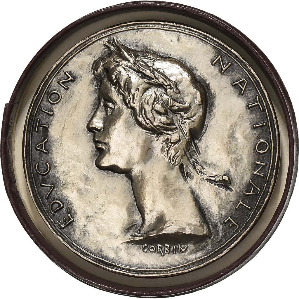 Francia, medalla, Education Nationale, 1933, Plata, Corbin, EBC