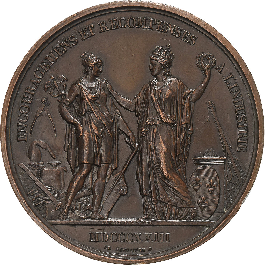 France, Medal, Louis XVIII, Encouragements et Récompenses à l'Industrie, 1823