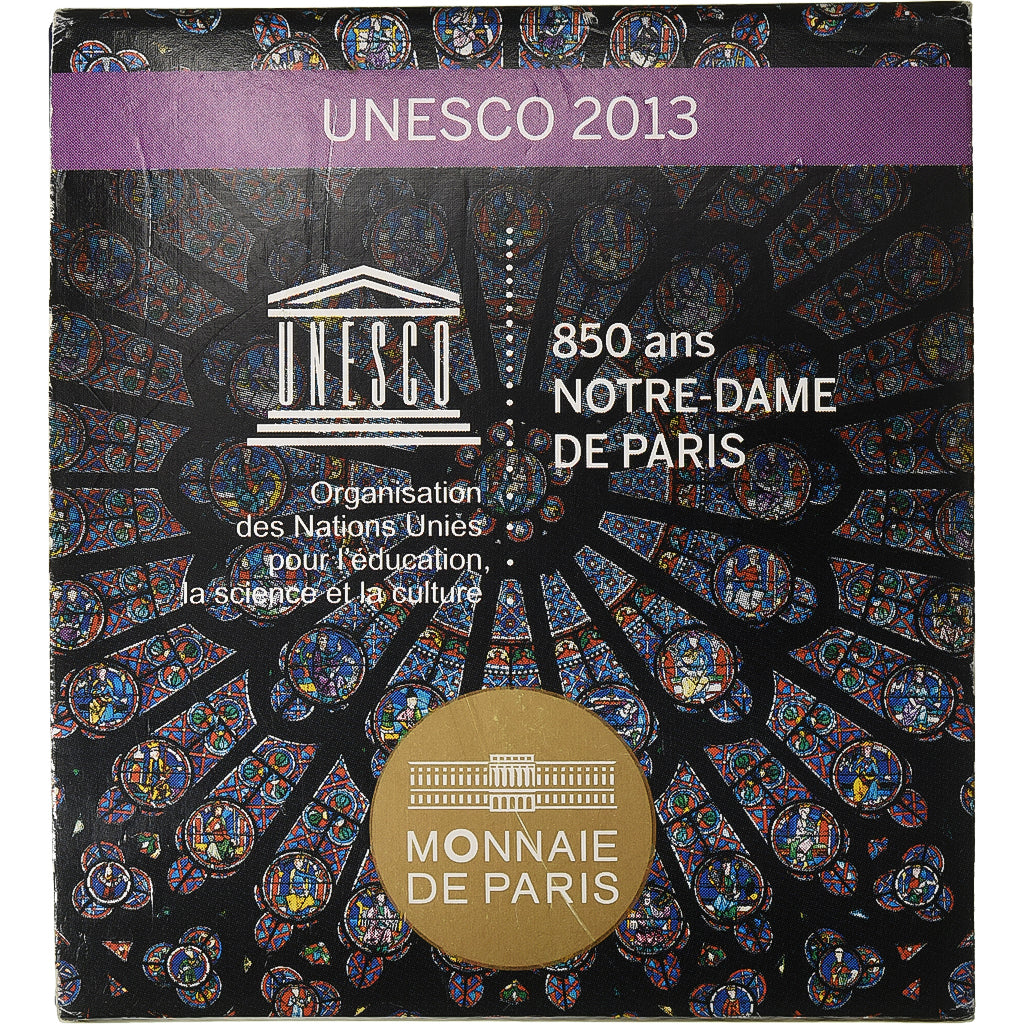 France, 5 Euro, Unesco, Notre-Dame de Paris, Proof, 2013, MDP, Gold, MS(65-70)