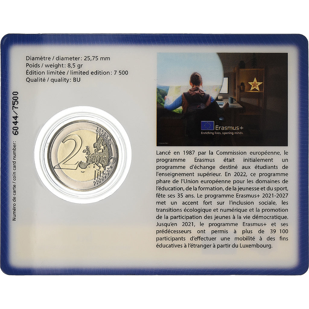 Luxembourg, Henri, 2 Euro, Erasmus Programme, BU, 2022, MDP, Bi-Metallic