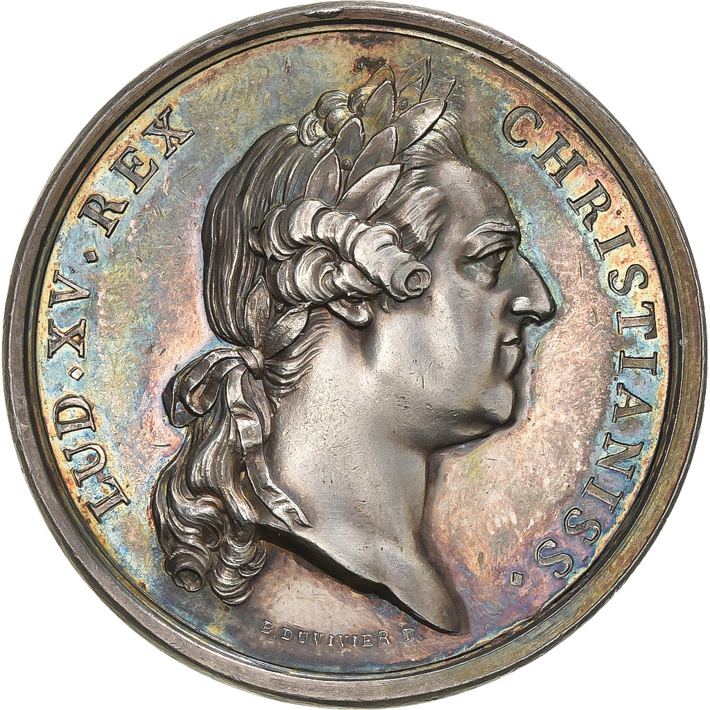Francia, medalla, Louis XV, Mariage du Comte d'Artois, 1773, Plata, Duvivier