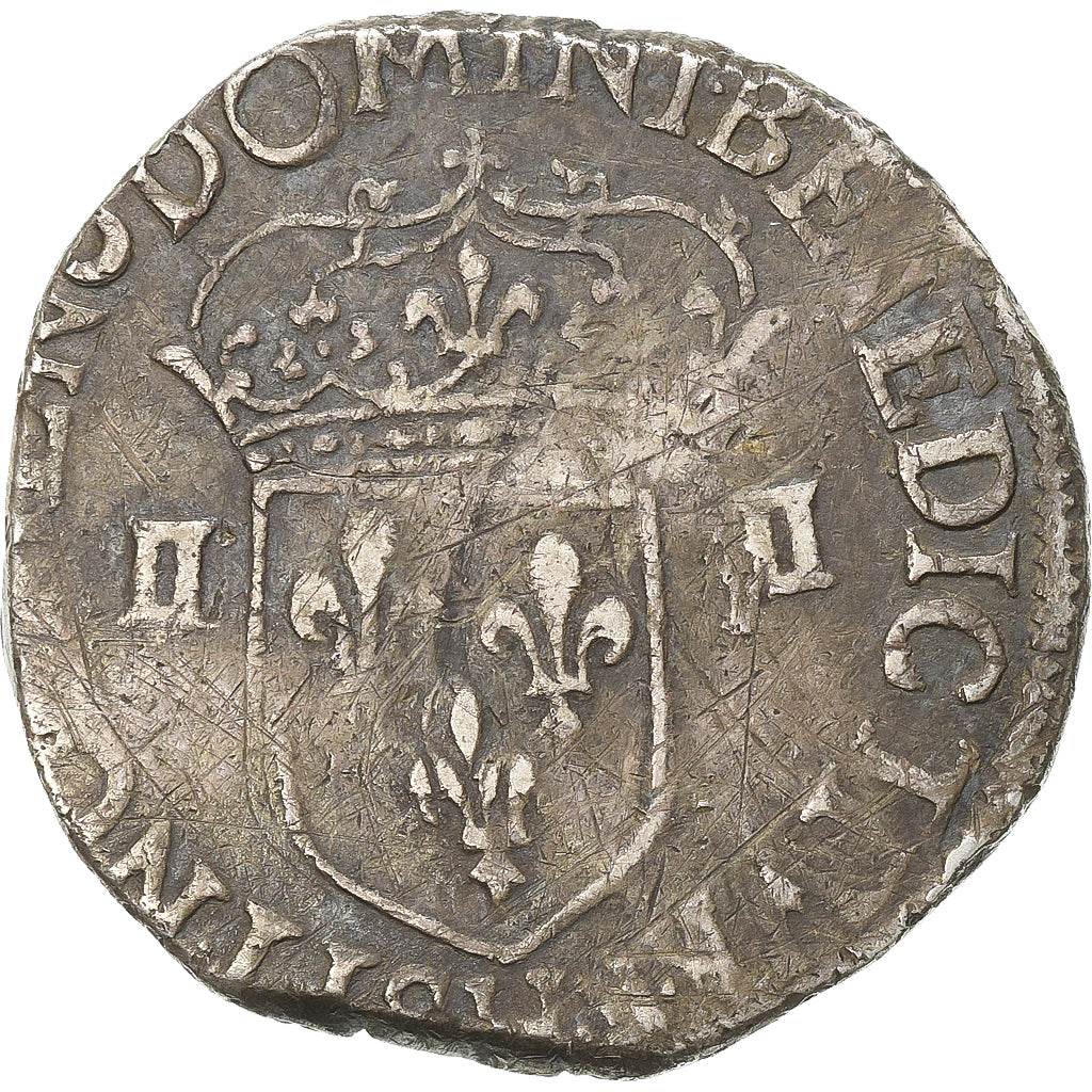 France, Louis XIII, 1/4 Ecu à la croix fleurdelisée, 1617, La Rochelle