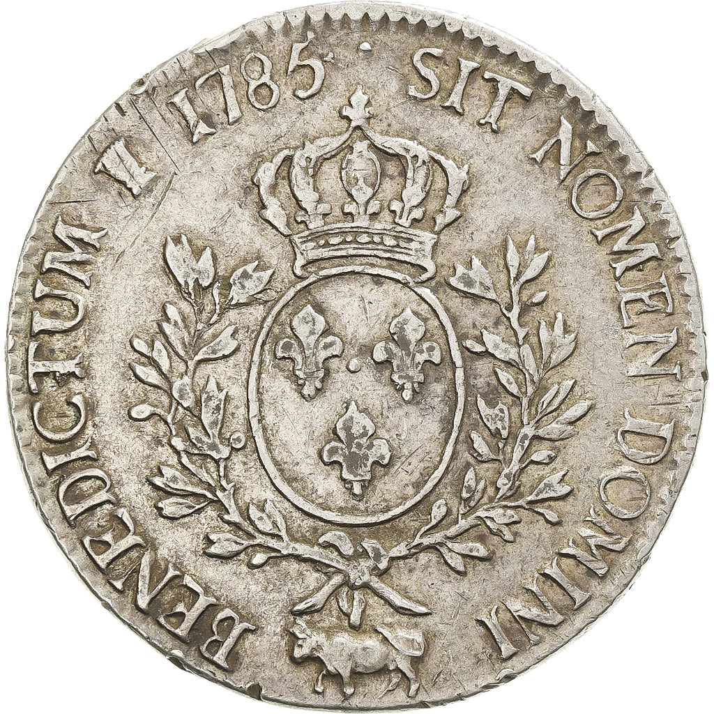 Francja, Louis XVI, Écu de Béarn aux branches d'olivier, 1785, Pau, Srebro