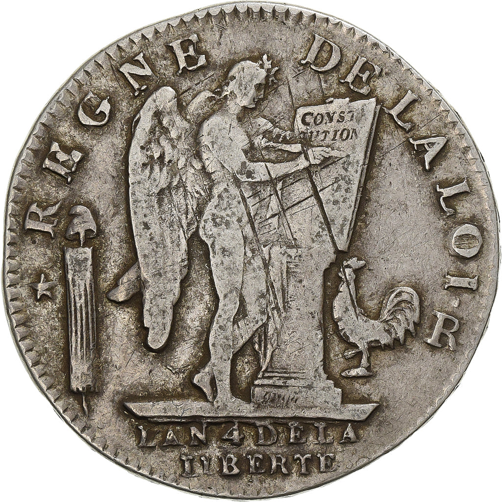 France, Louis XVI, Écu de 6 livres François, 1792, Orléans, Argent, TB