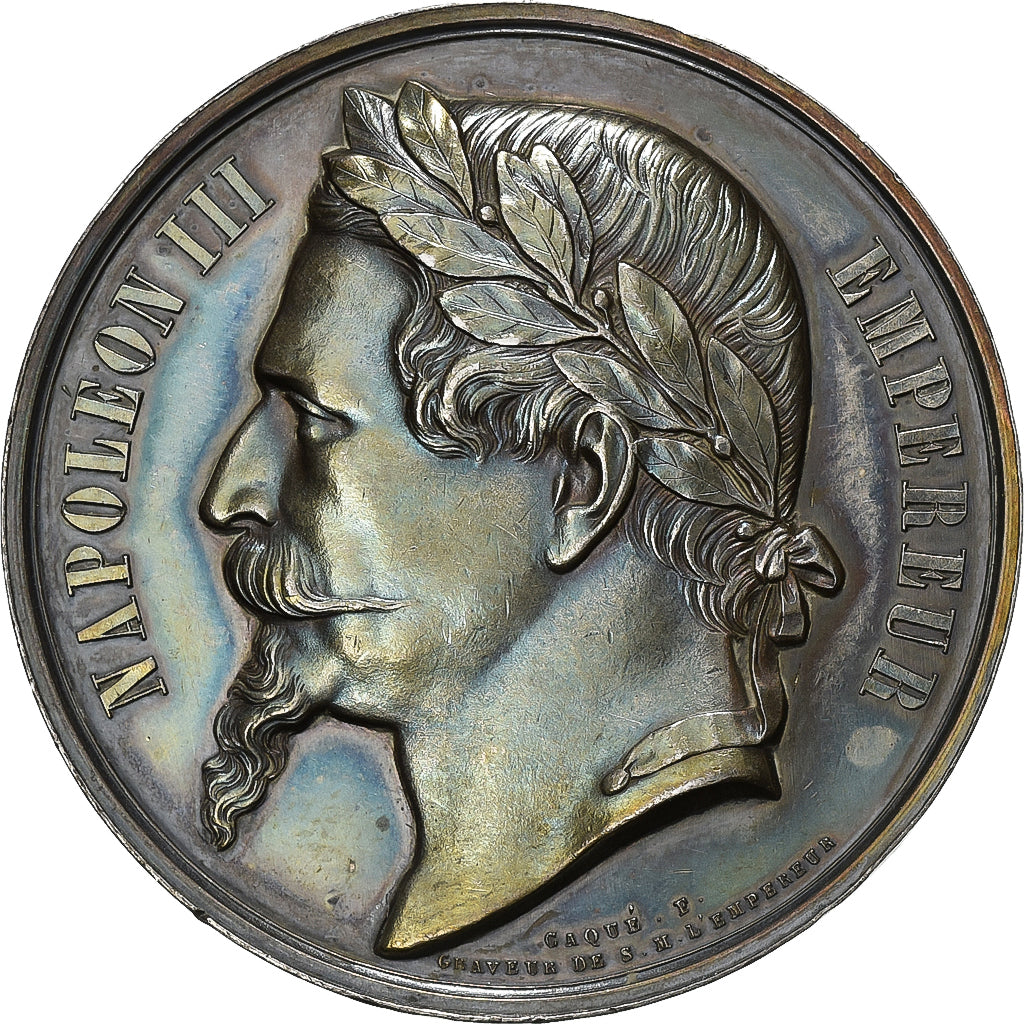 France, Medal, Napoleon III, Société Protectrice des Animaux, 1868, Silver