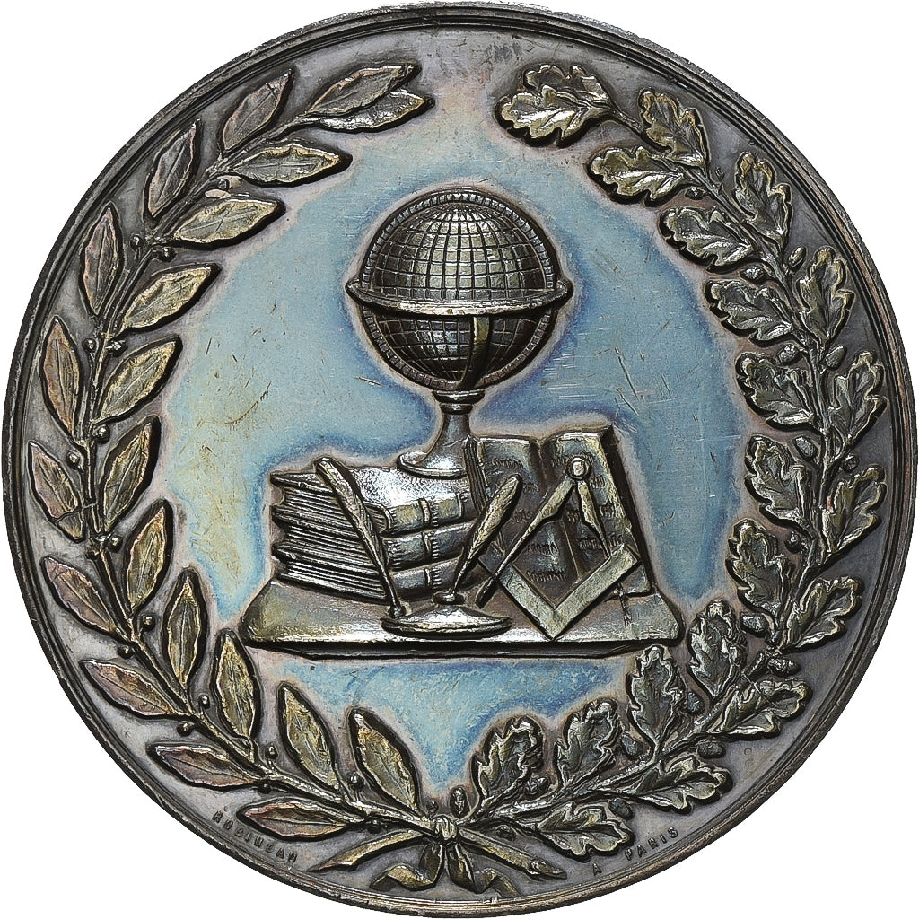 France, Médaille, Anciens élèves, École Normale de Versailles, 1874, Argent
