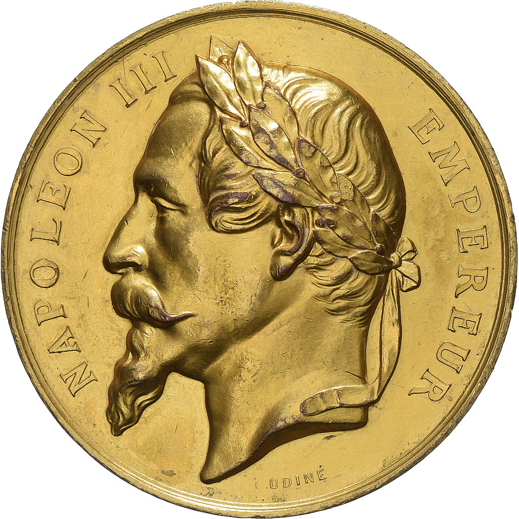 Frankreich, Medaille, Napoléon III, Copper Gilt, Oudiné, VZ