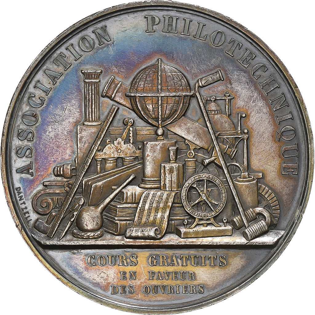 Francia, medaglia, Association Philotechnique de Suresnes, 1869, Argento