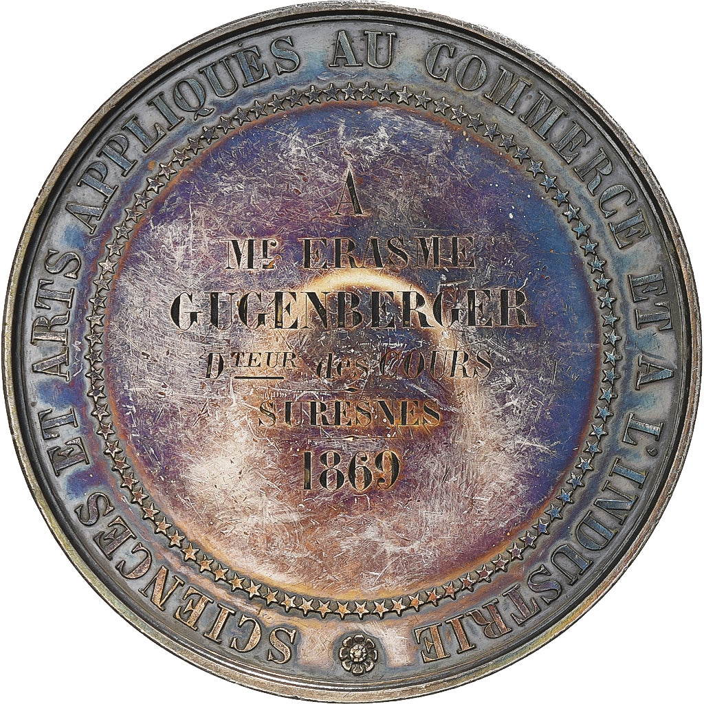 Francia, medaglia, Association Philotechnique de Suresnes, 1869, Argento