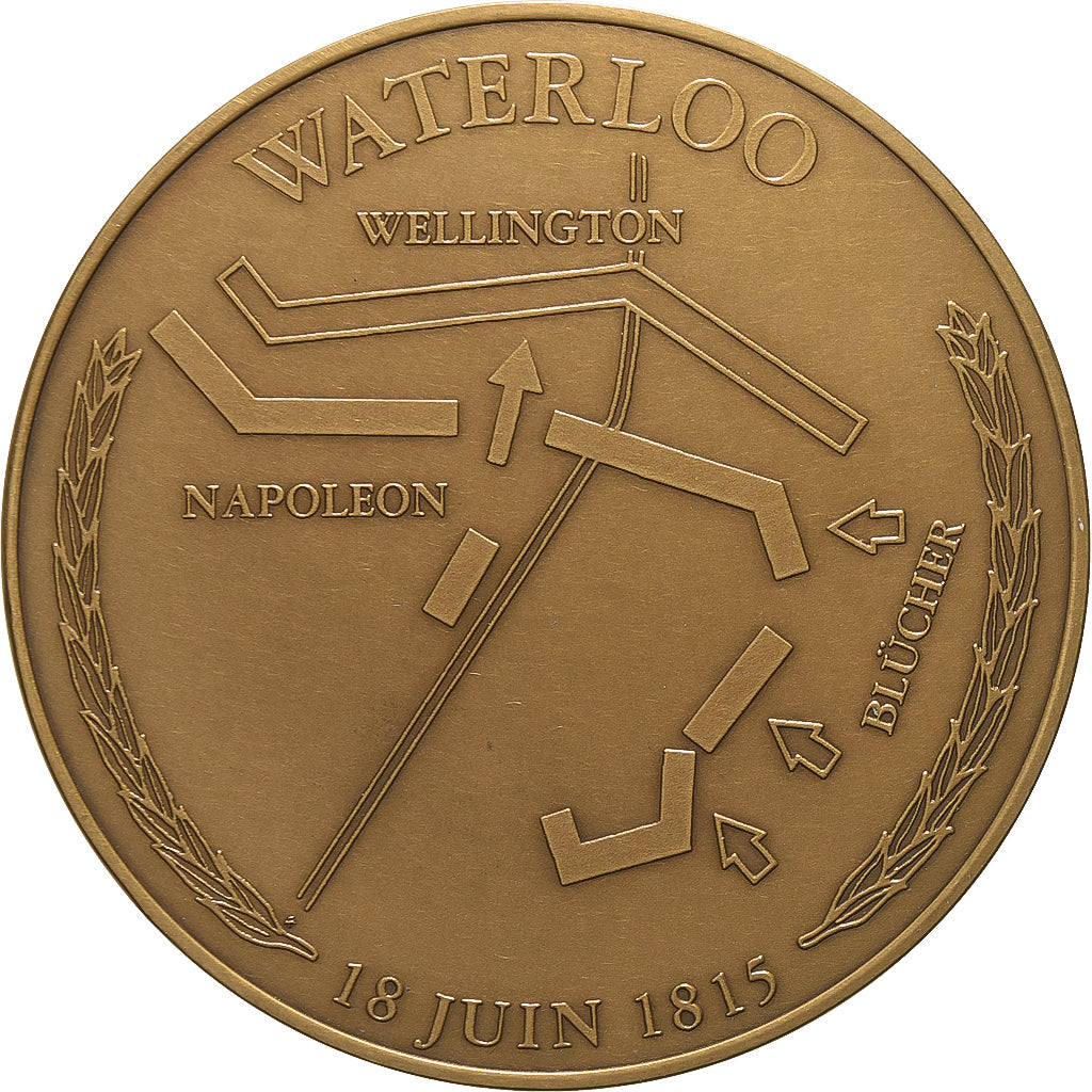 France, Medal, Napoleon I, Bataille de Waterloo, 1991, Bronze, AU(55-58)