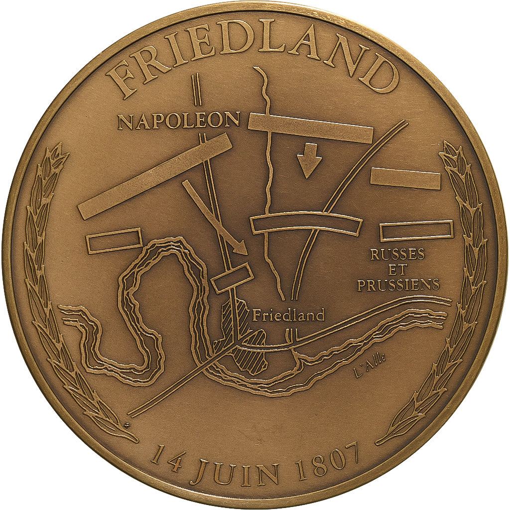 Francia, medaglia, Napoleon I, Bataille de Friedland, 1991, Bronzo, SPL-