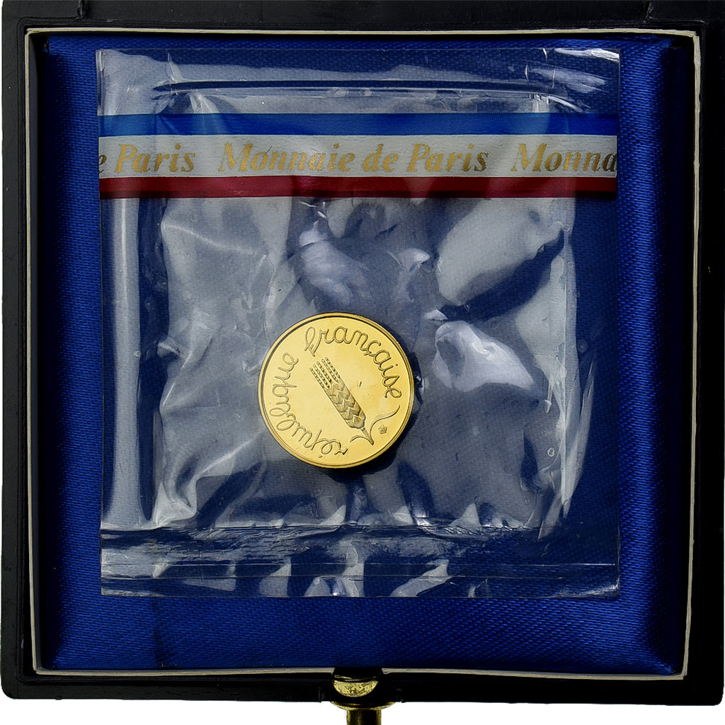 Francia, 1 Centime, Épi, 1977, MDP, Piéfort, Oro, FDC, Gadoury:4.P3