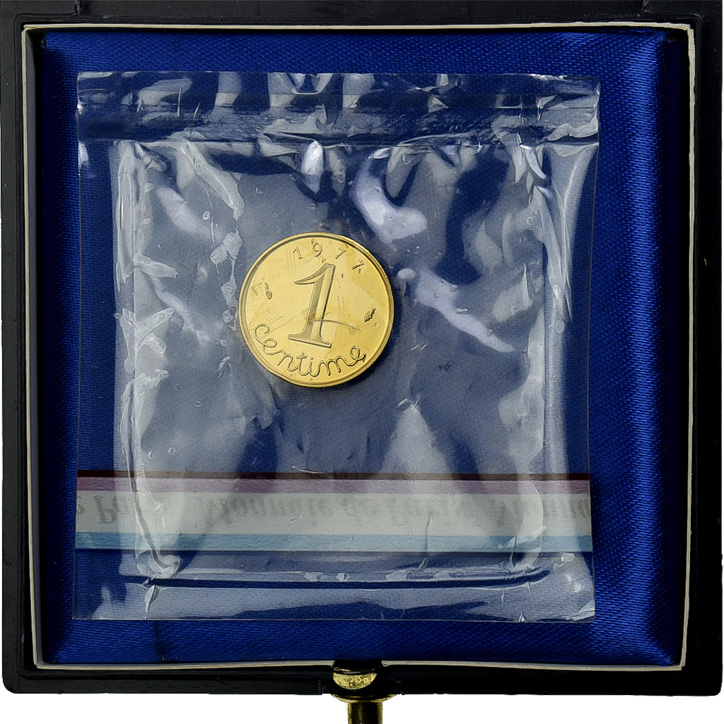 Francia, 1 Centime, Épi, 1977, MDP, Piéfort, Oro, FDC, Gadoury:4.P3