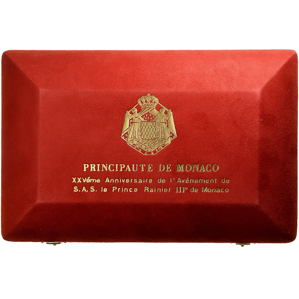 Monaco, Rainier III, Set 100-3000 Frs, 25th Anniversary of reign, 1974, MDP