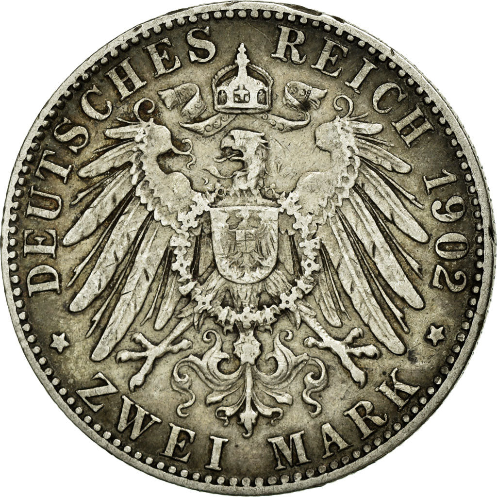 Coin, German States, BAVARIA, Otto, 2 Mark, 1902, Munich, EF(40-45), Silver