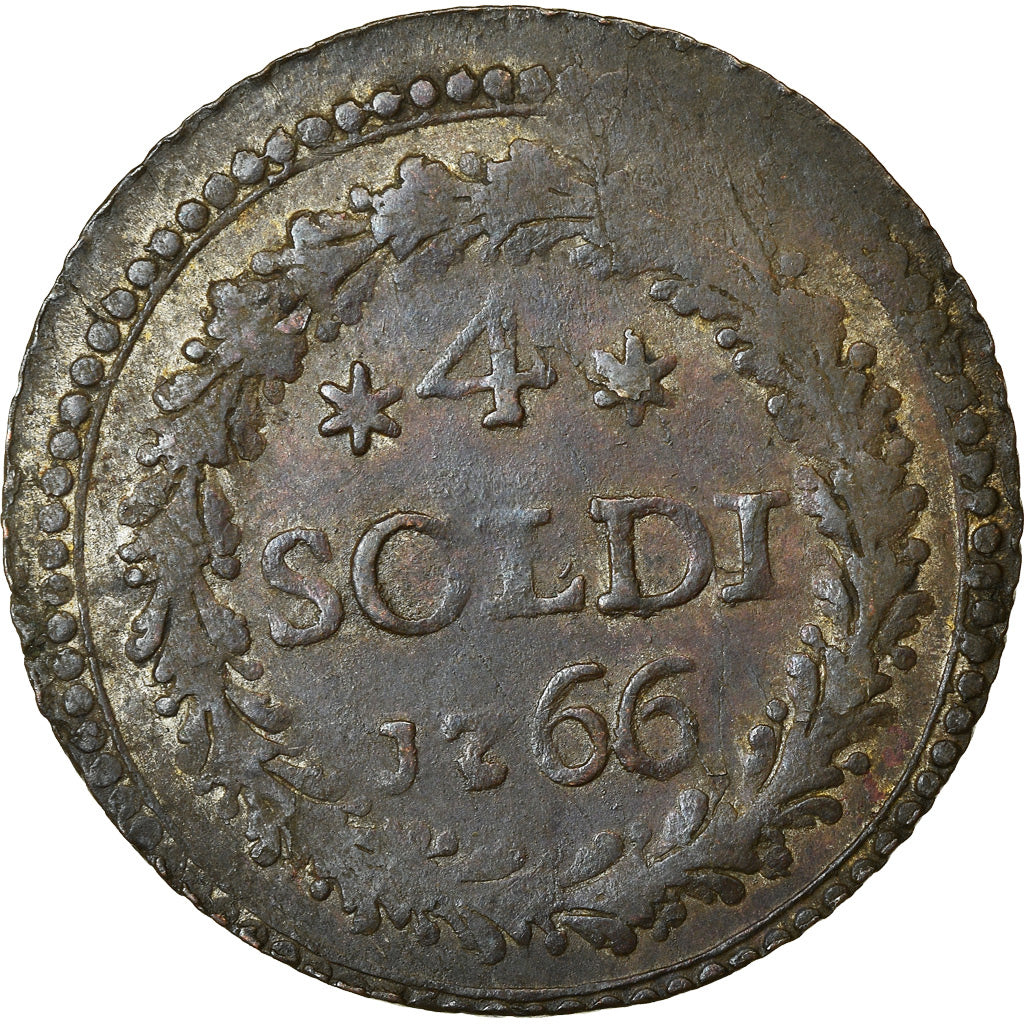 Munten, Italiaanse staten, CORSICA, General Pasquale Paoli, 4 Soldi, 1766