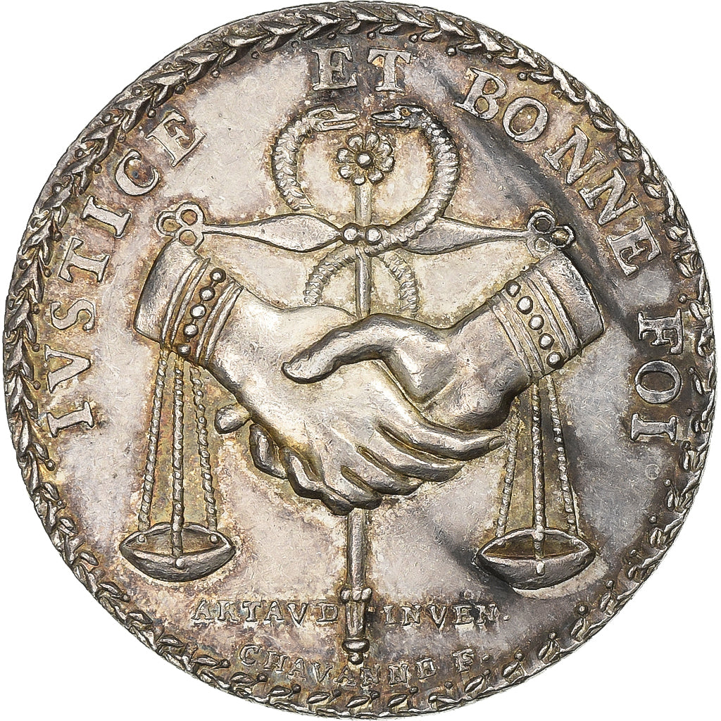 France, Token, Prudhommes de Lyon, 1809, Silver, AU(55-58)