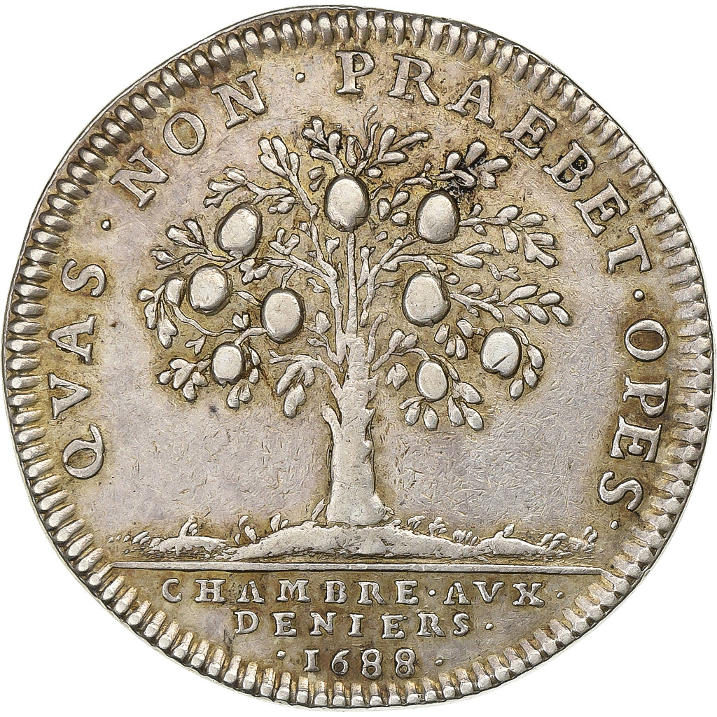 France, Token, Louis XIV, Chambre aux Deniers, 1688, Silver, AU(55-58)