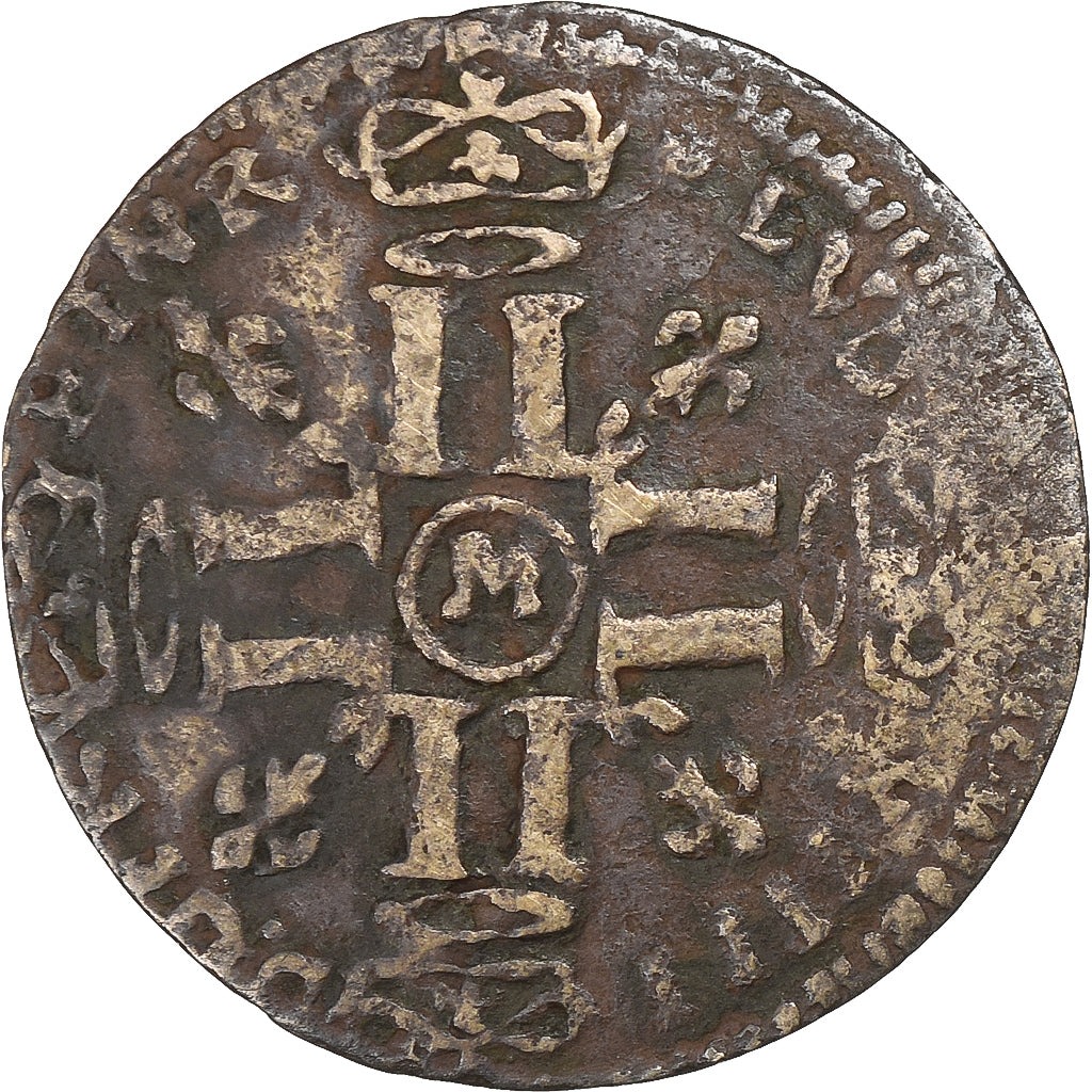 France, Louis XIV, 15 Deniers, Toulouse, Contemporary forgery, Copper, VF(20-25)