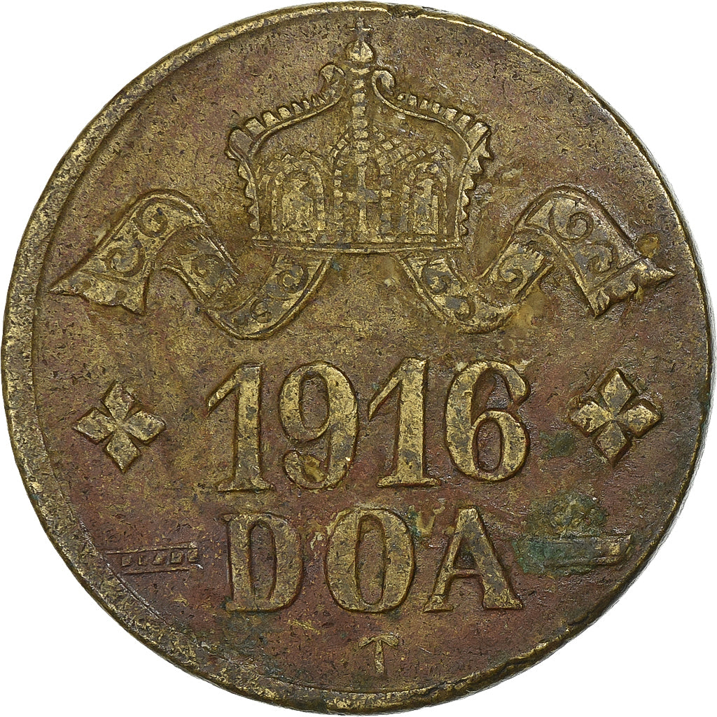 German East Africa, Wilhelm II, 20 Heller, 1916, Tabora, Brass, VF(30-35)