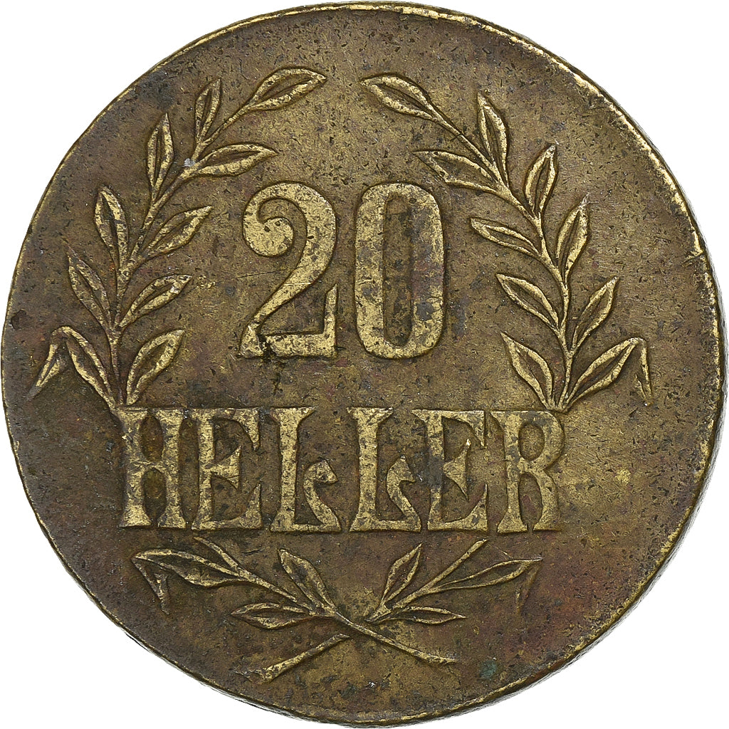 German East Africa, Wilhelm II, 20 Heller, 1916, Tabora, Brass, VF(30-35)