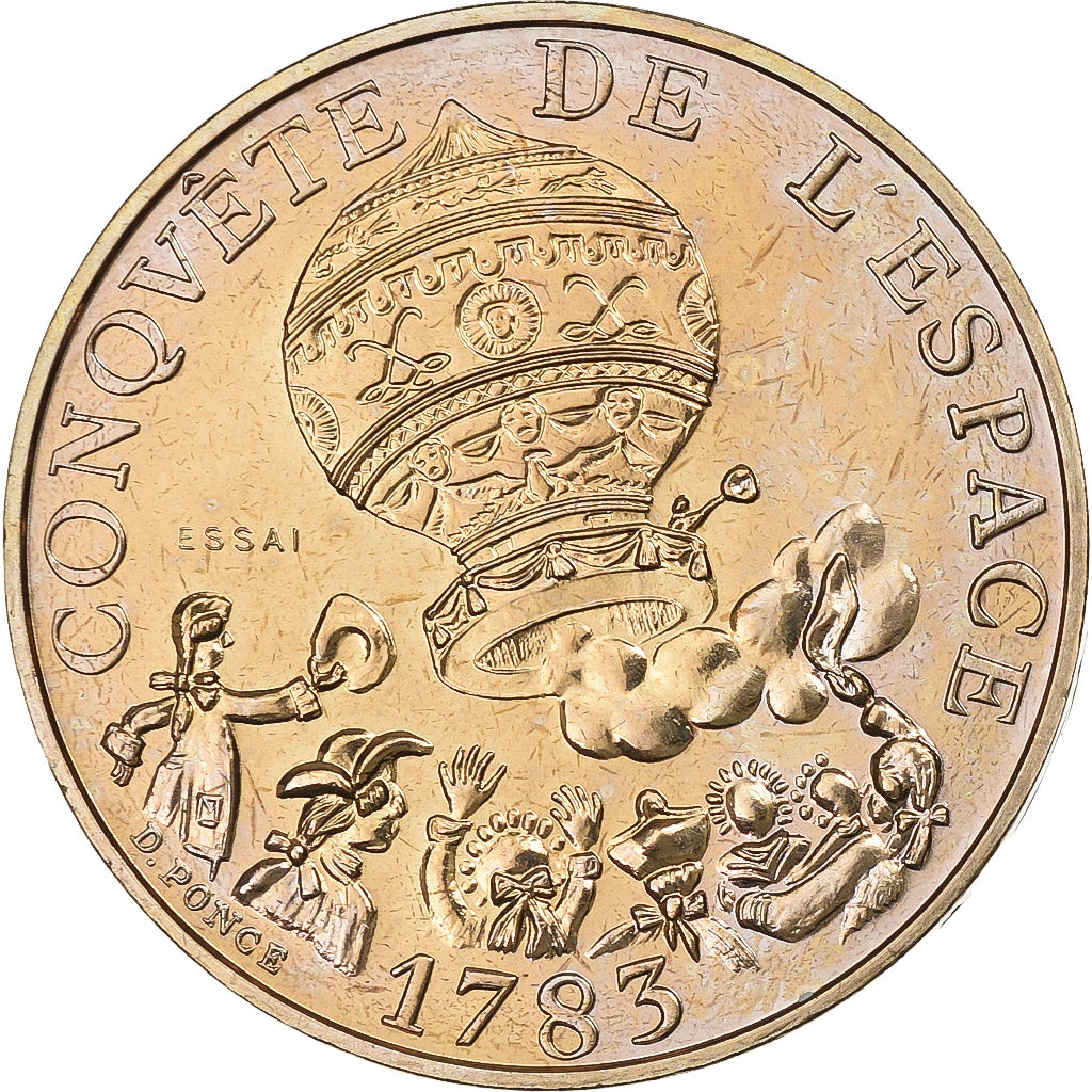 Frankreich, 10 Francs, Conquête de l'espace, 1983, MDP, Pattern