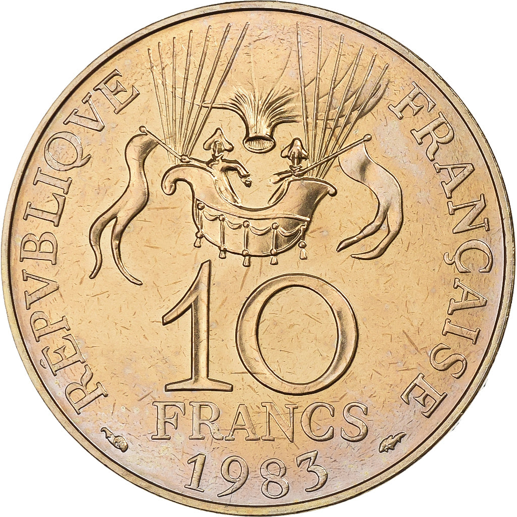 Frankreich, 10 Francs, Conquête de l'espace, 1983, MDP, Pattern