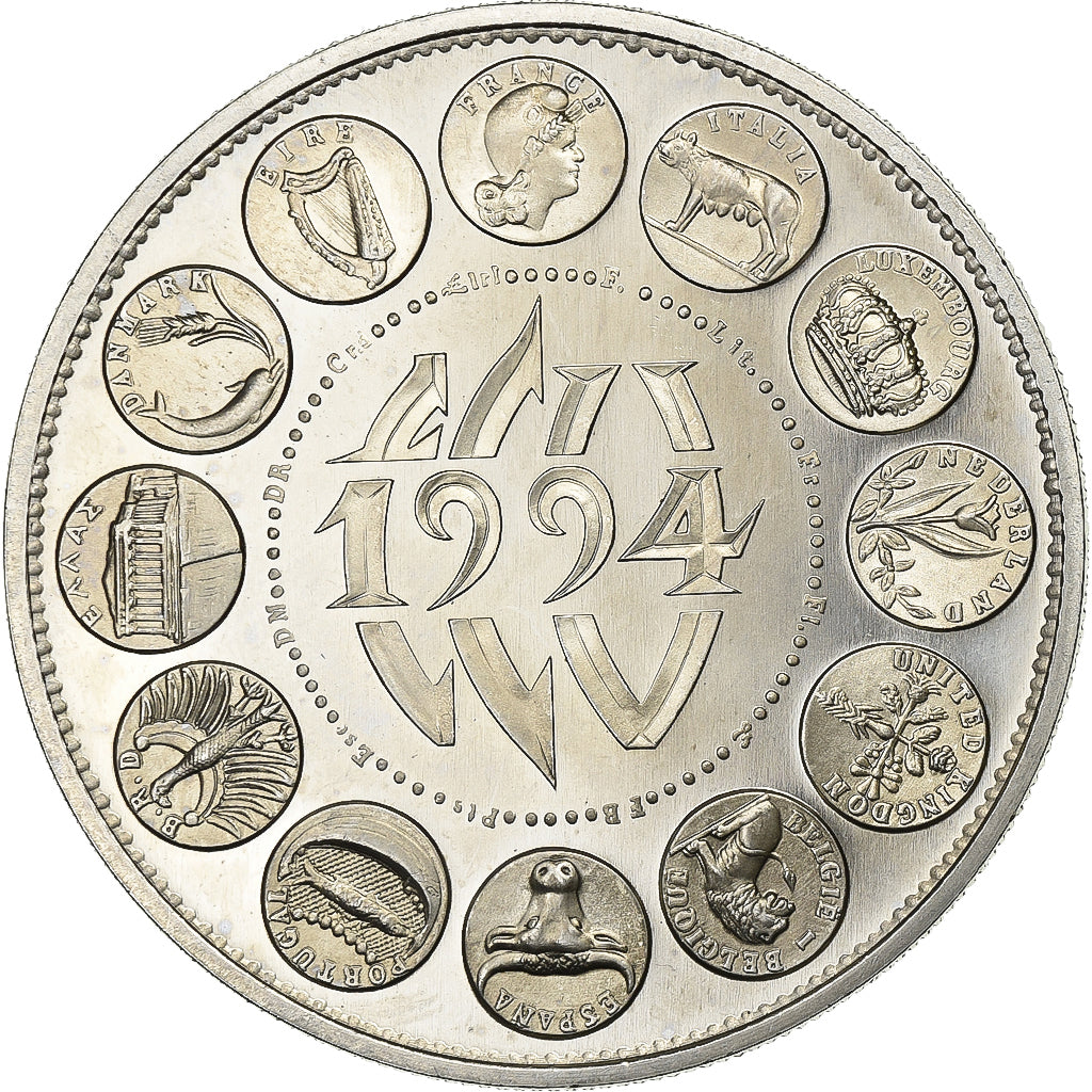 Francja, 1 Ecu Europa, 1994, Miedź-Nikiel, AU(55-58)