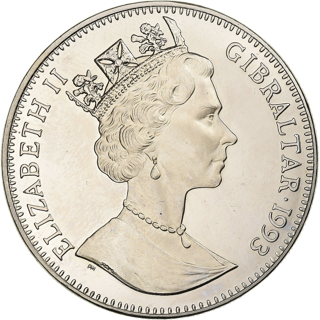 Gibraltar, Elizabeth II, 2.8 Ecus, 1993, Pobjoy Mint, Cupronickel, SC