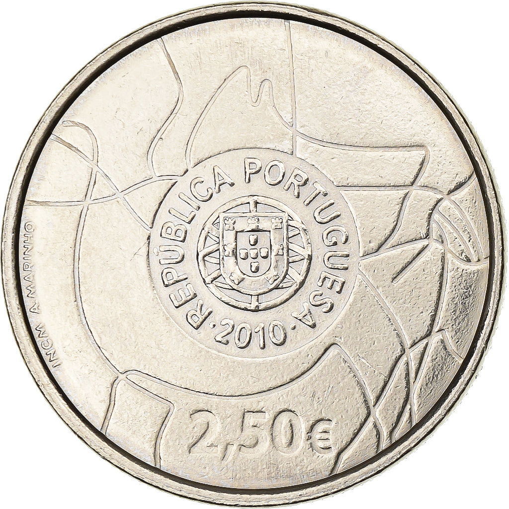 Portugal, 2,5 Euro, Côa Valley, 2010, Lisbon, Cupronickel, VZ, KM:801