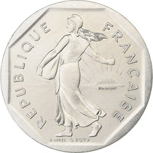France, 2 Francs, Semeuse, 1989, MDP, Piéfort, Silver, MS(63), Gadoury:123.P2