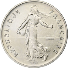 France, 5 Francs, Semeuse, 1989, MDP, Piéfort, Silver, MS(63), Gadoury:154.P2