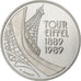 France, 5 Francs, Tour Eiffel, 1989, MDP, Proof, Piéfort, Silver, MS(63)